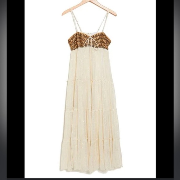 Raga Zella Empire Maxi Dress Boho style NWT small in eggshell - Picture 3 of 4